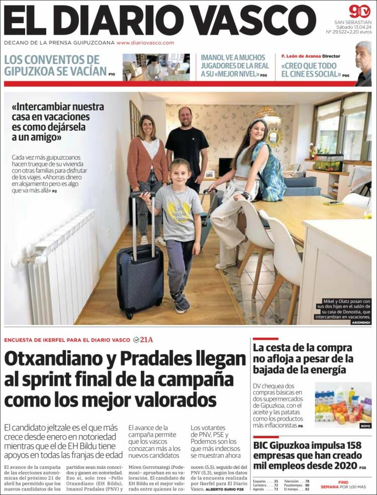 Portada de Diario Vasco (España)