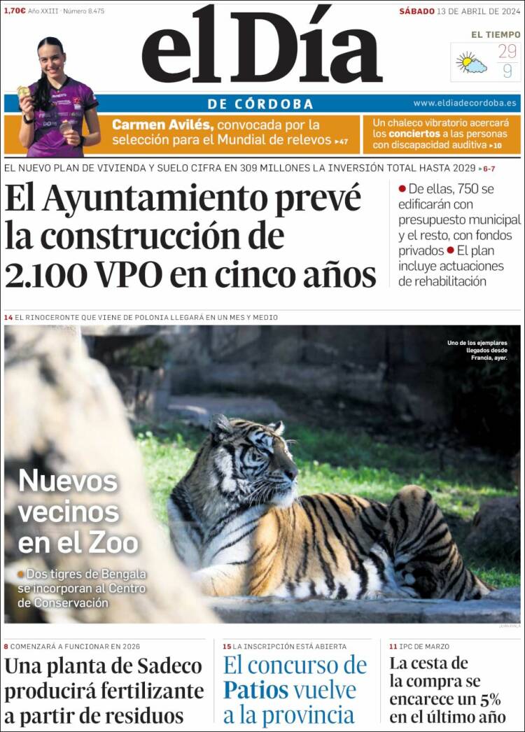 Portada de El Día de Córdoba (España)