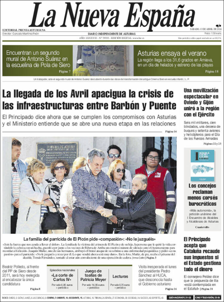 Portada de La Nueva España (España)
