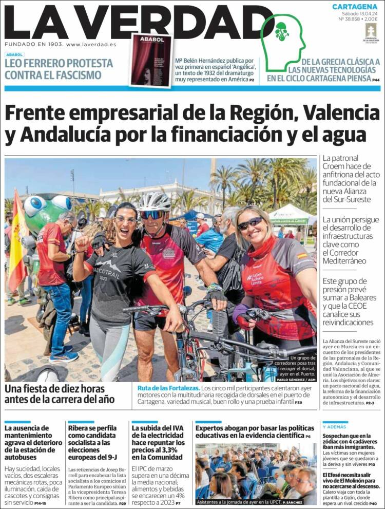 Portada de La Verdad de Cartagena (España)