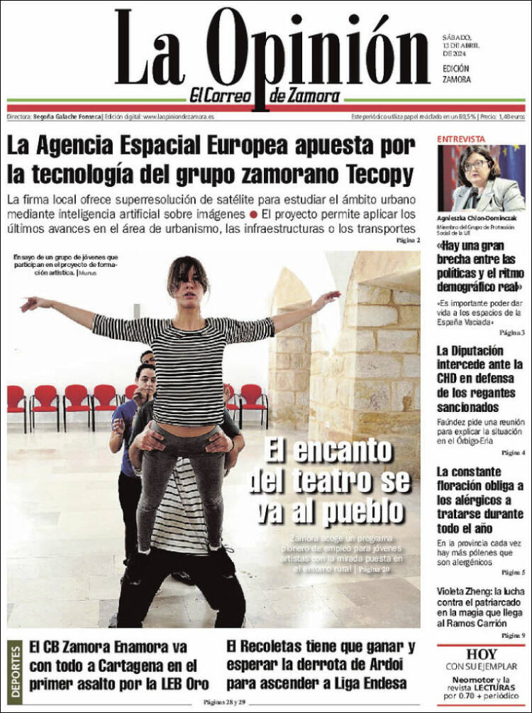 Portada de La Opinión - El Correo de Zamora (España)