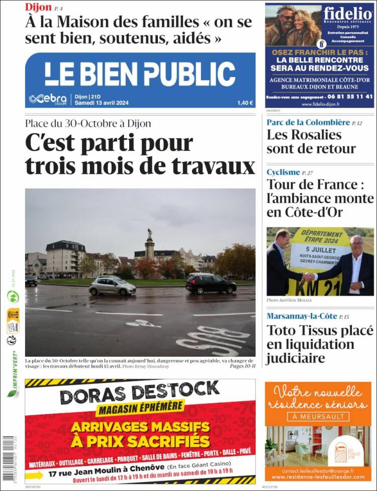 Portada de Le Bien Public (Francia)