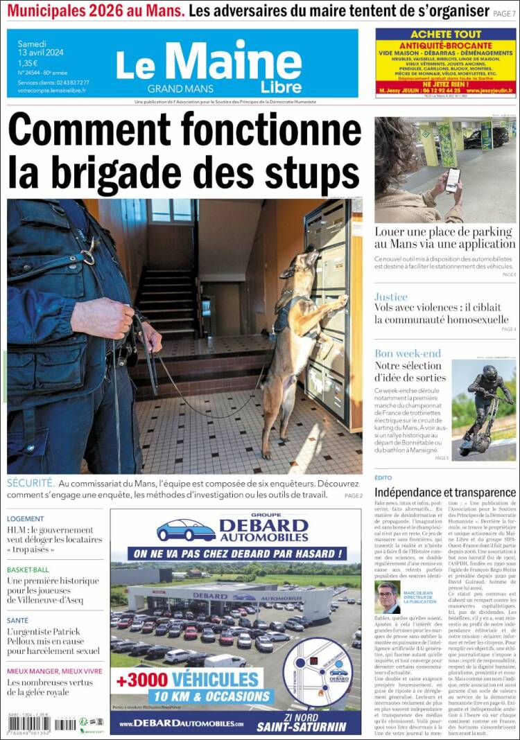 Portada de Le Maine Libre (Francia)