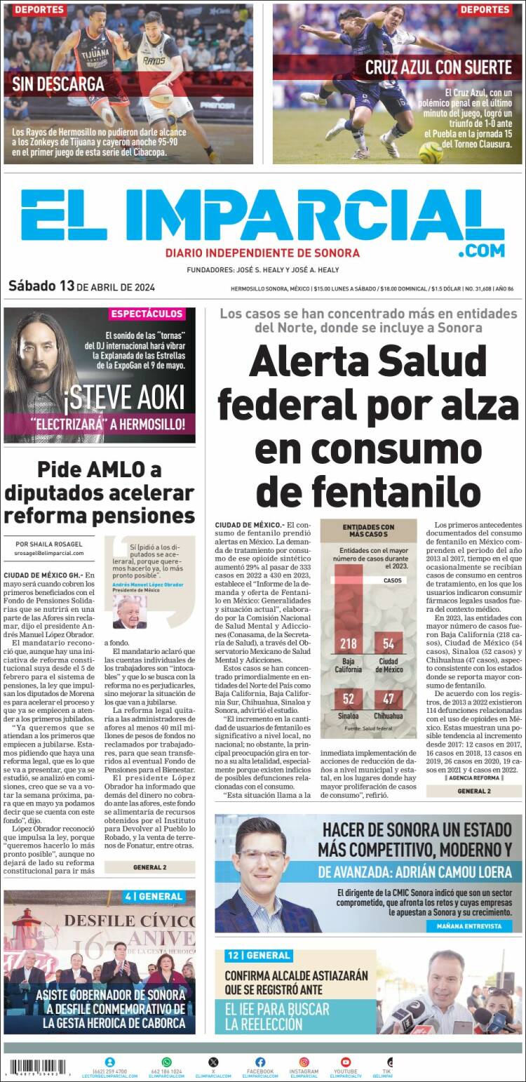 Portada de El Imparcial (M&eacute;xico)