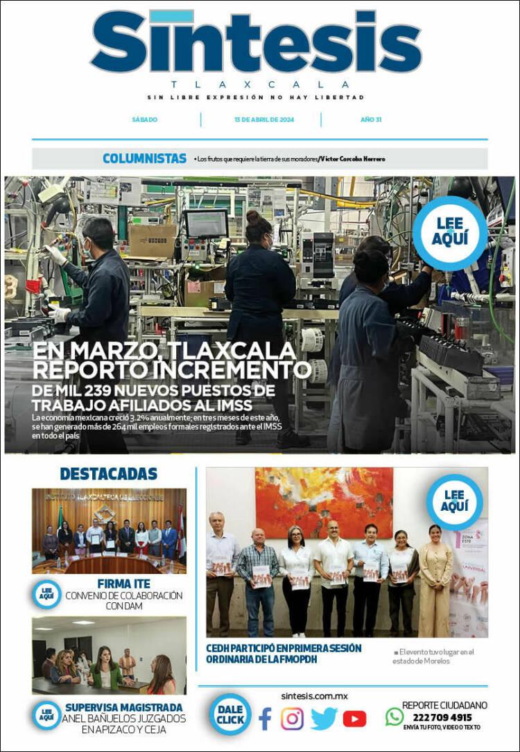 Portada de Síntesis de Tlaxcala (M&eacute;xico)