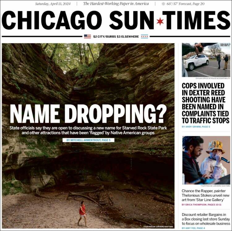 Portada de Chicago Sun-Times (USA)