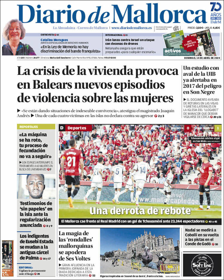 Portada de Diario de Mallorca (España)