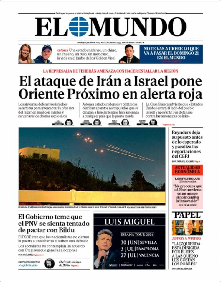 Portada de El Mundo (España)