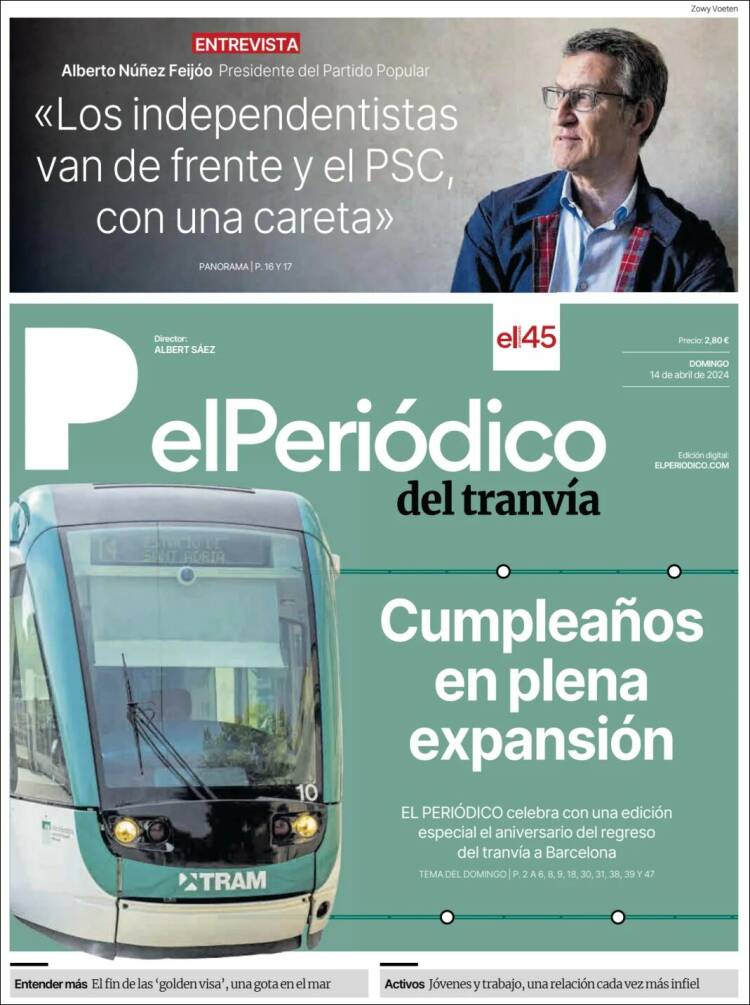 Portada de El Periódico (España)