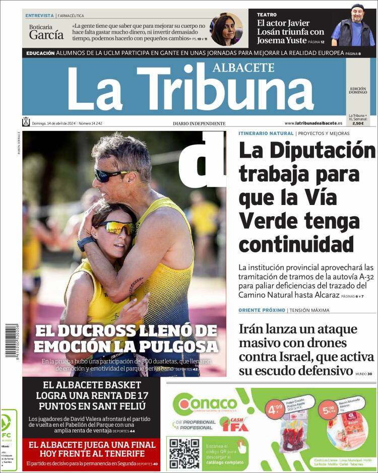 Portada de La Tribuna de Albacete (España)