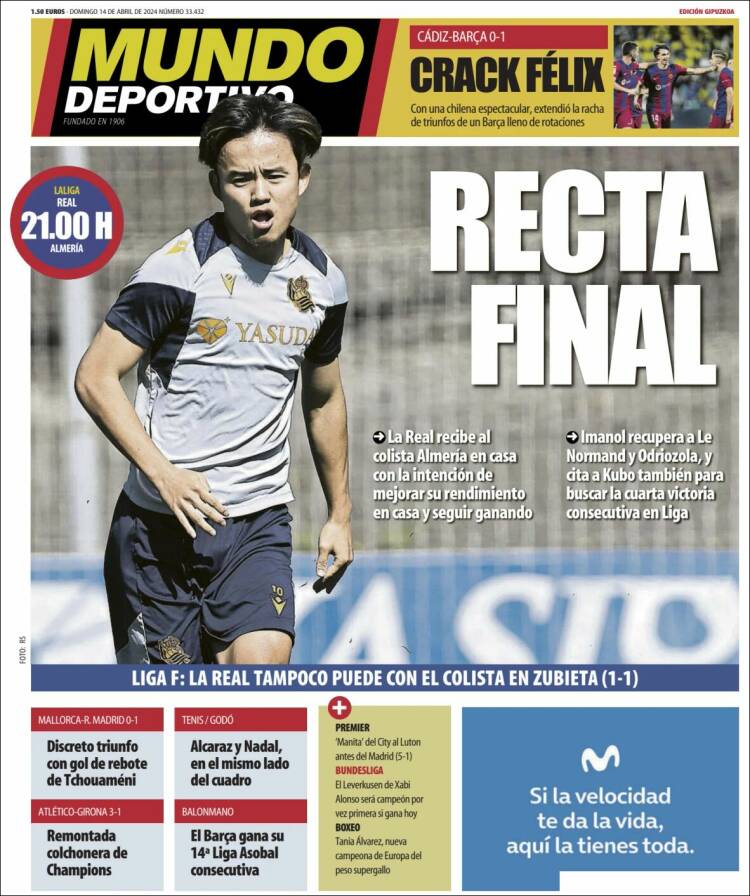 Portada de Mundo Deportivo Gipuzkoa (España)