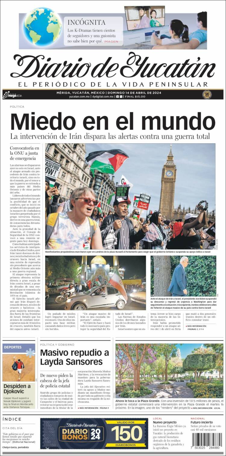 Portada de Diario de Yucatán (Mexico)