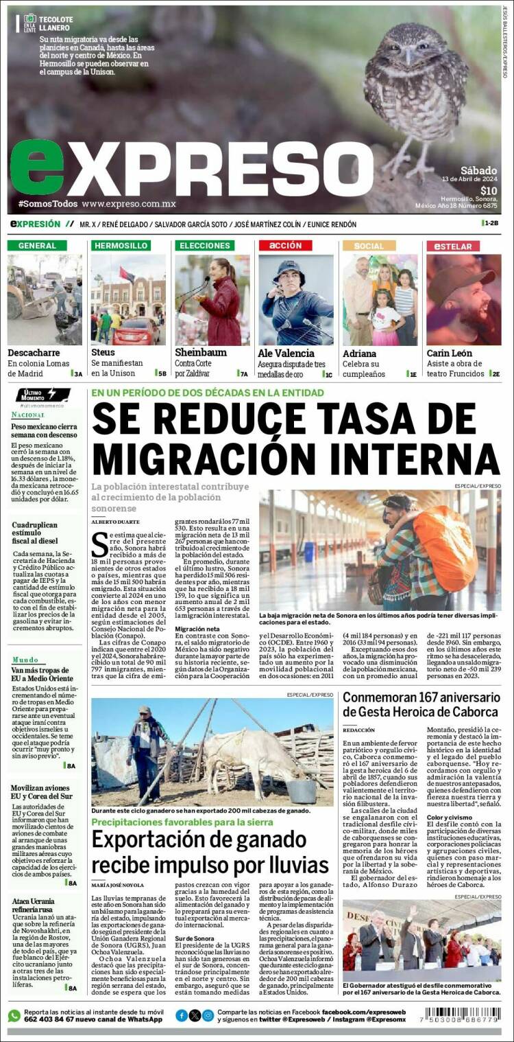 Portada de Expreso (Mexico)