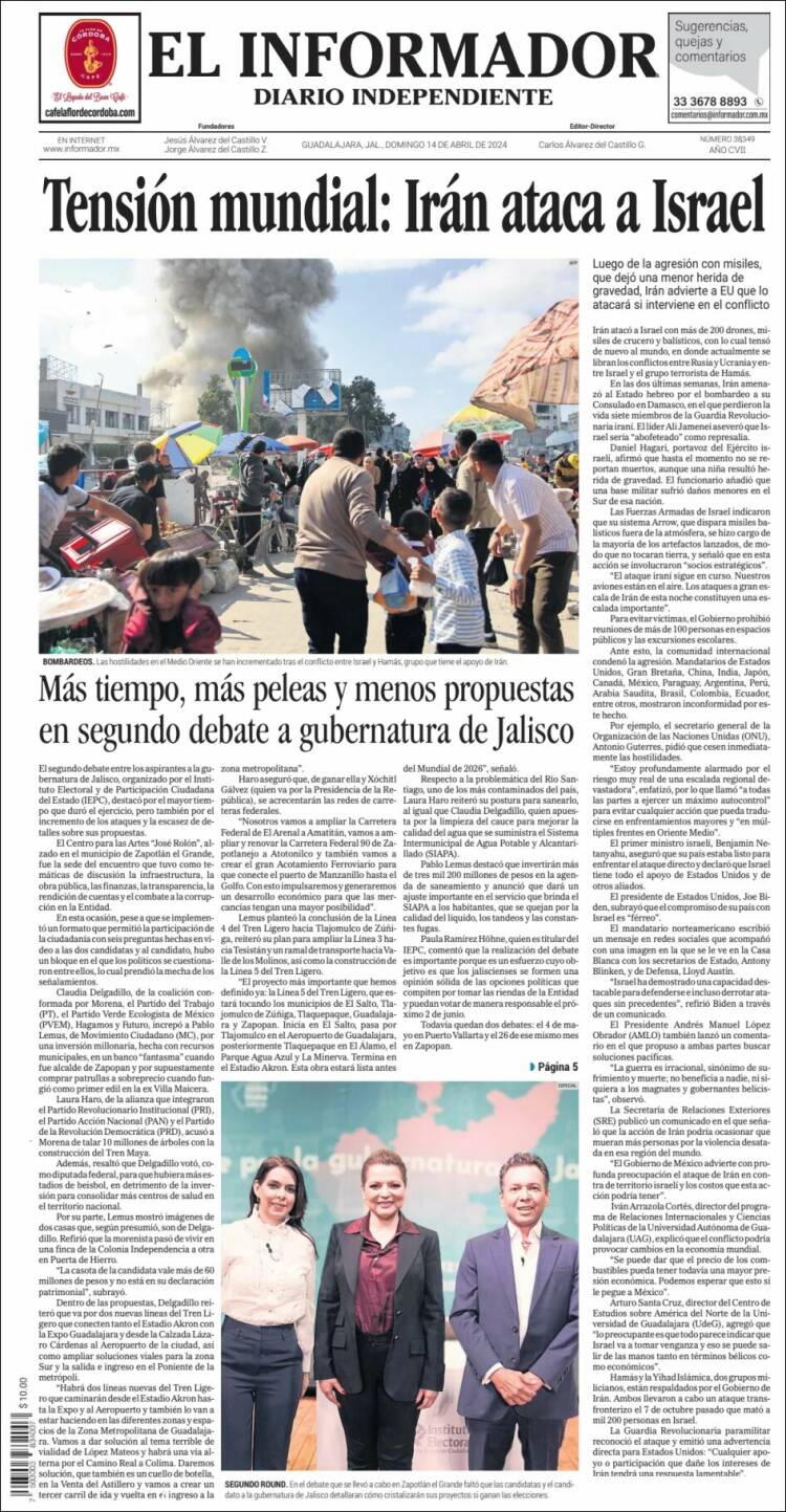 Portada de El Informador (México)