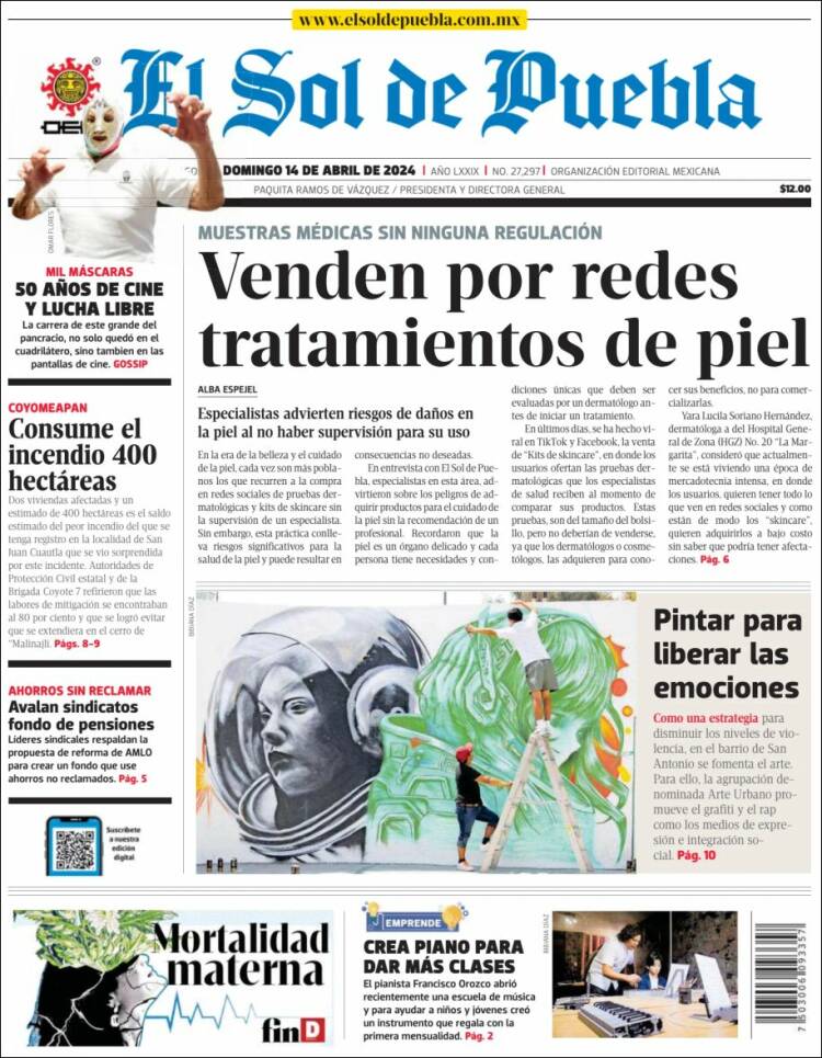 Portada de El Sol de Puebla (Mexico)