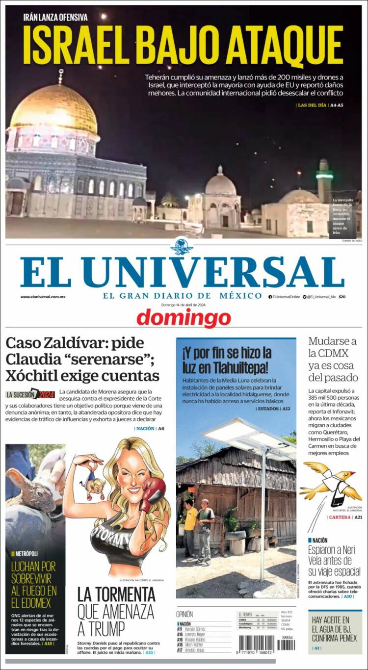 Portada de El Universal (México)