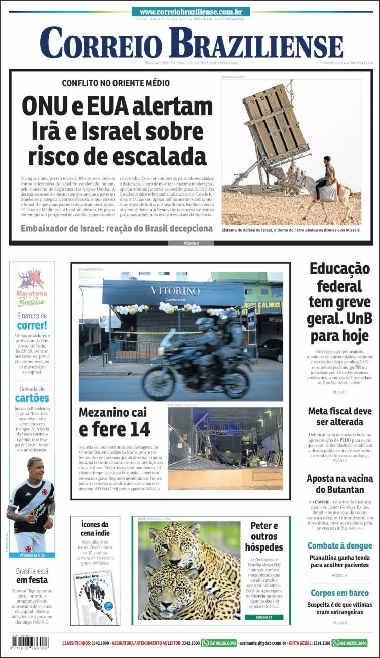 Portada de Correio Braziliense (Brasil)