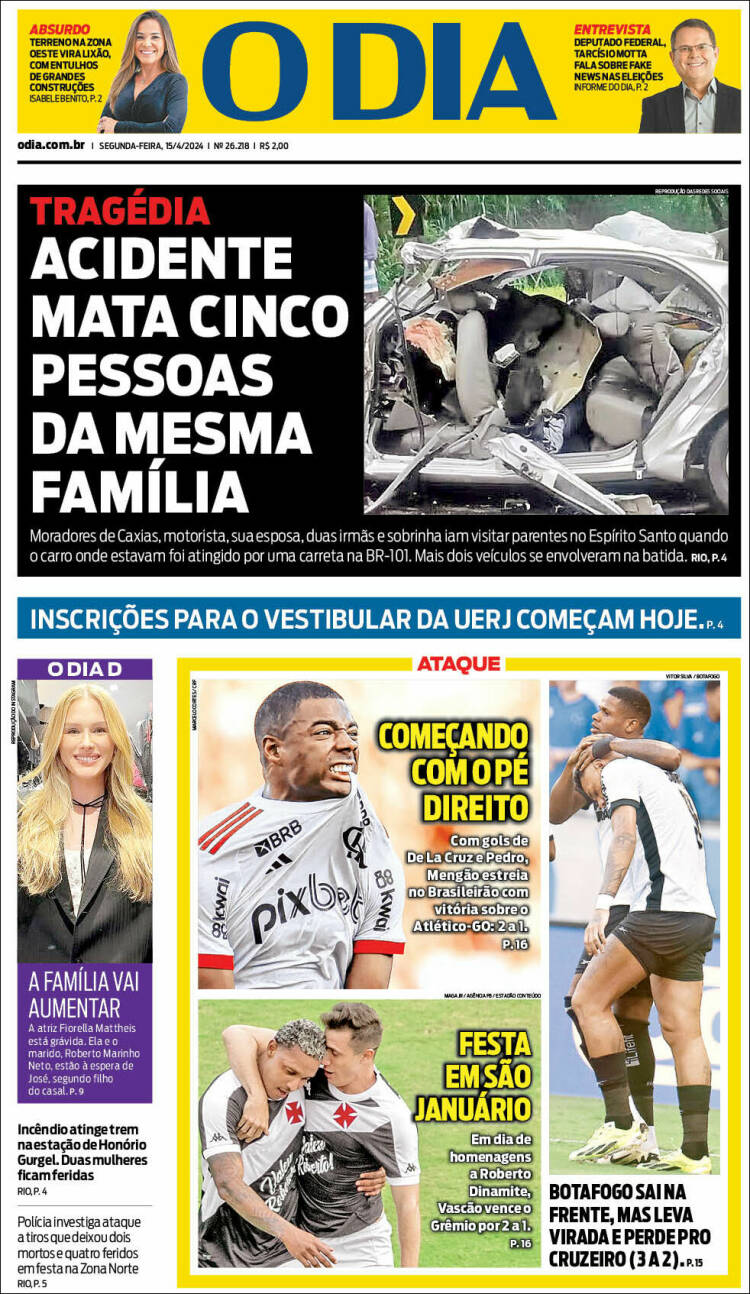 Portada de O Dia (Brasil)
