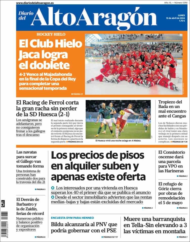 Portada de Diario del AltoAragón (España)