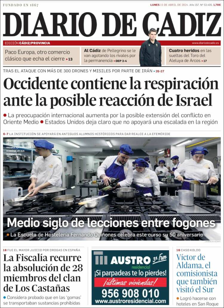 Portada de Diario de Cádiz (Spain)