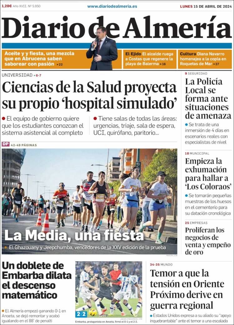 Portada de Diario de Almería (España)