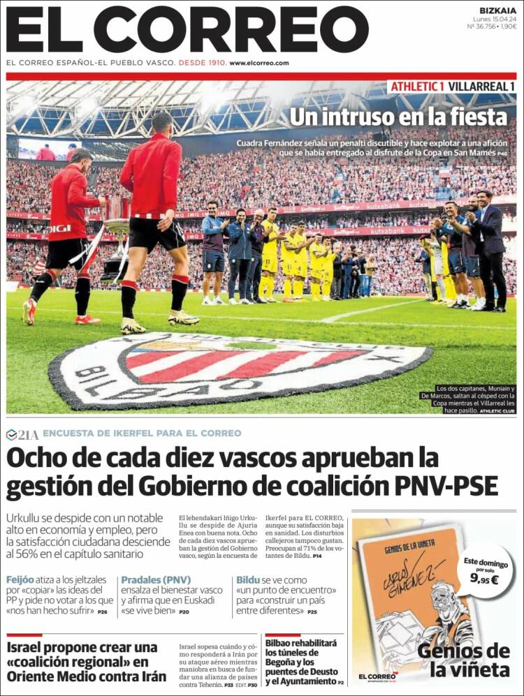 Portada de El Correo (España)