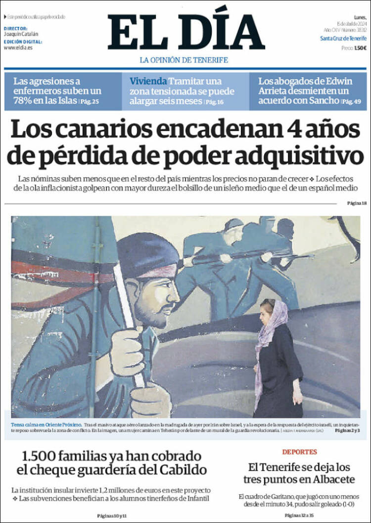 Portada de El Día (España)