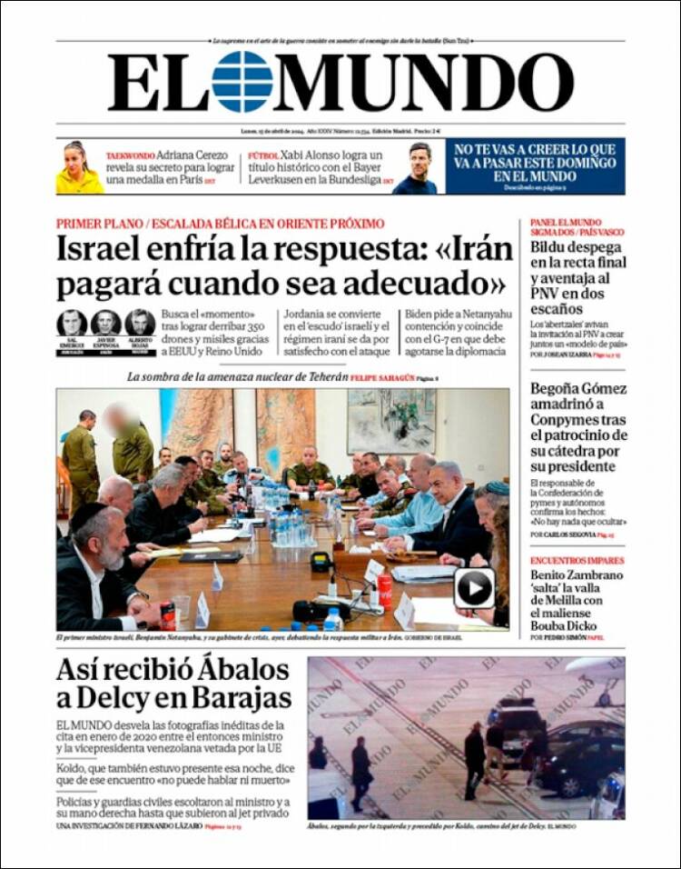 Portada de El Mundo (España)