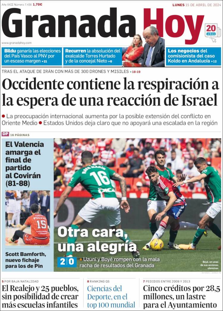 Portada de Granada Hoy (España)
