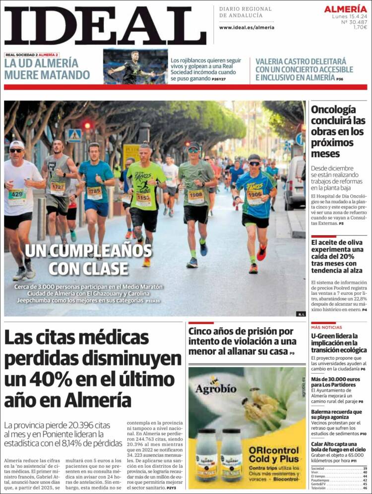 Portada de Ideal Almeria (España)