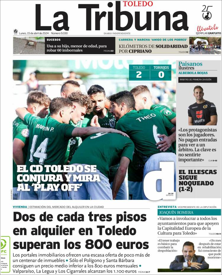 Portada de La Tribuna de Toledo (España)