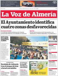 Portada de La Voz de Almería (España)