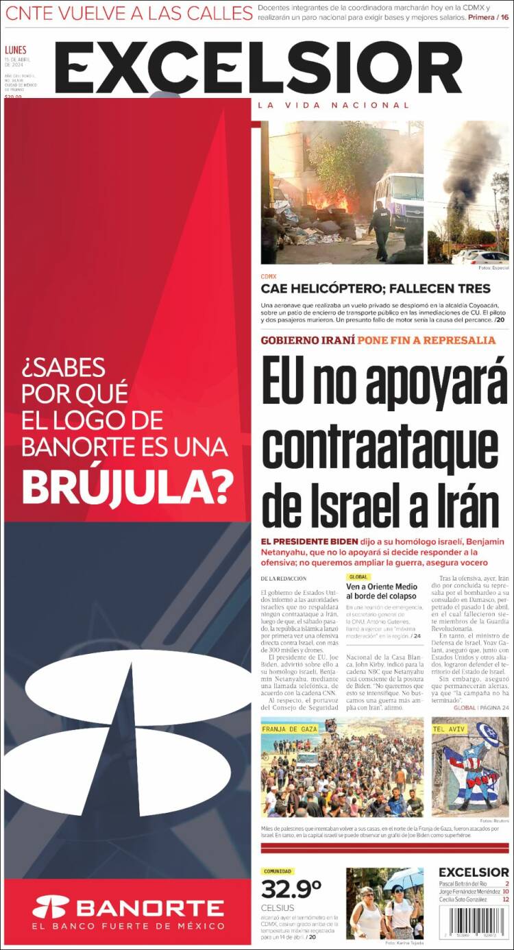 Portada de Excelsior (M&eacute;xico)