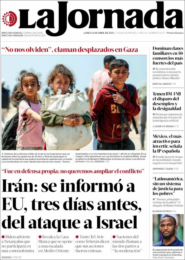 Portada de La Jornada (M&eacute;xico)