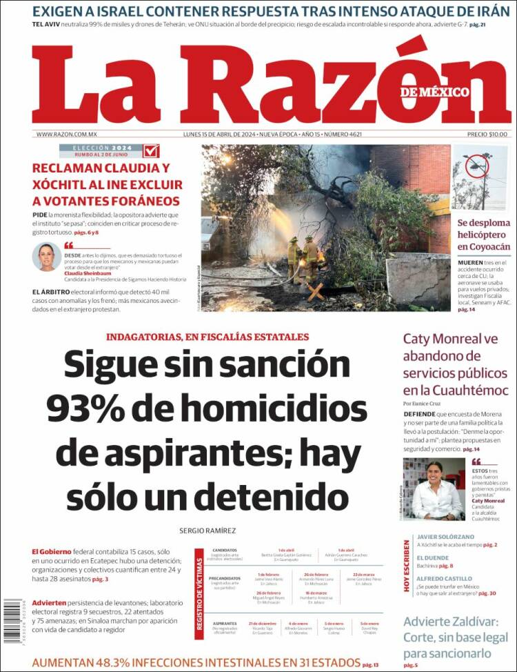 Portada de La Razón (M&eacute;xico)