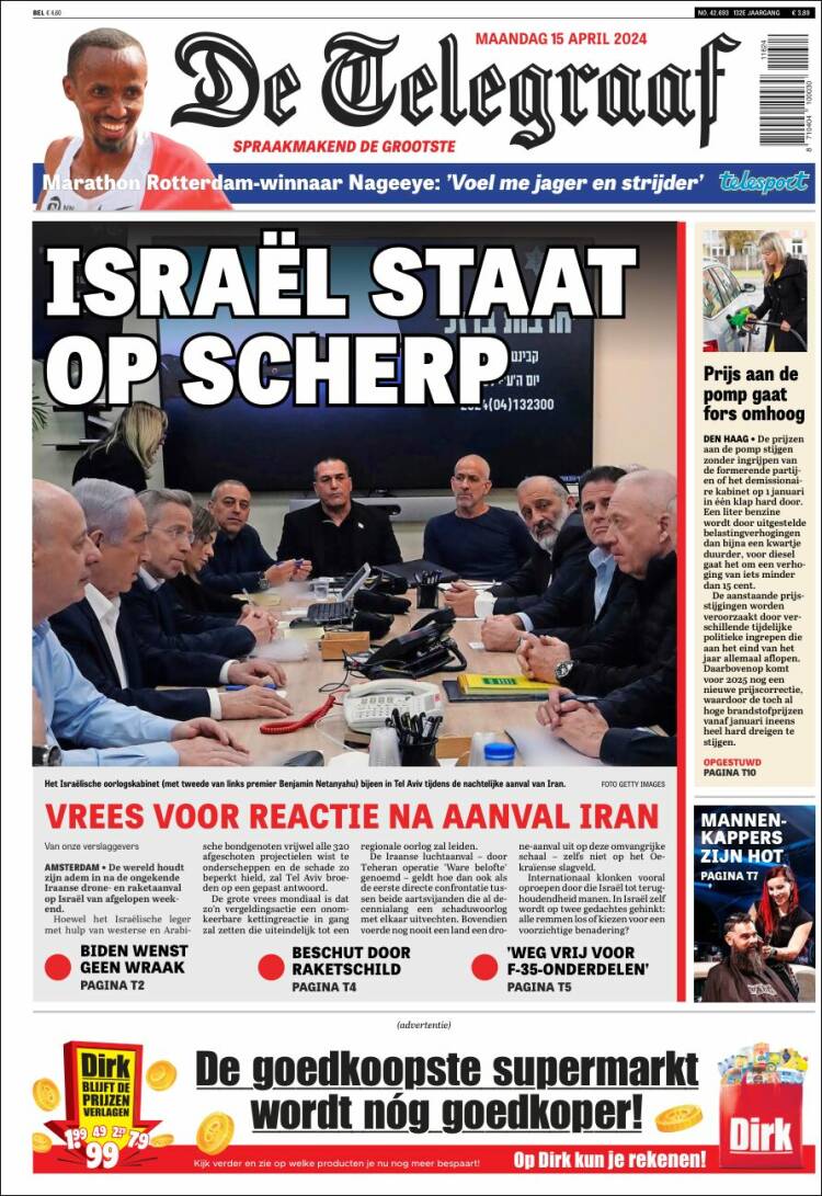 Portada de De Telegraaf (Pa&iacute;ses Bajos)
