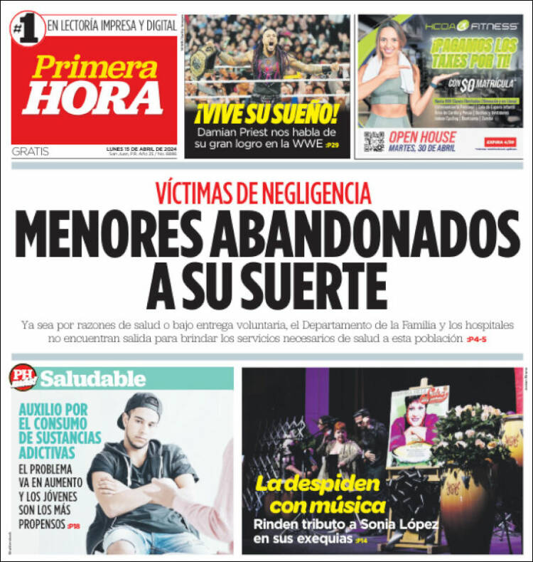 Portada de Primera Hora (Puerto Rico)