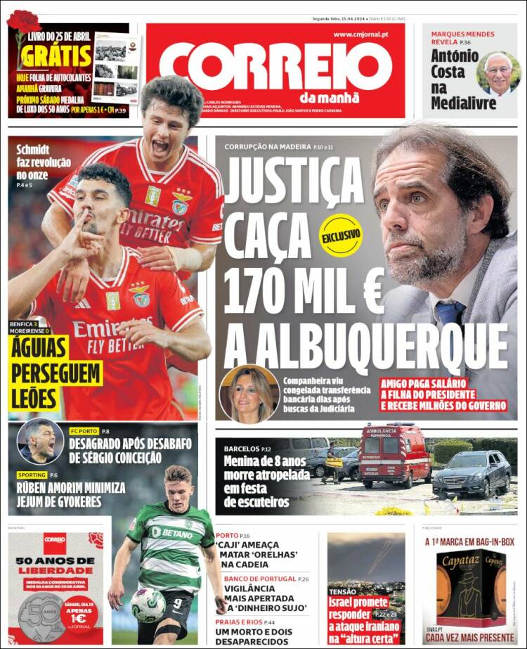 Portada de Correio da Manhã (Portugal)