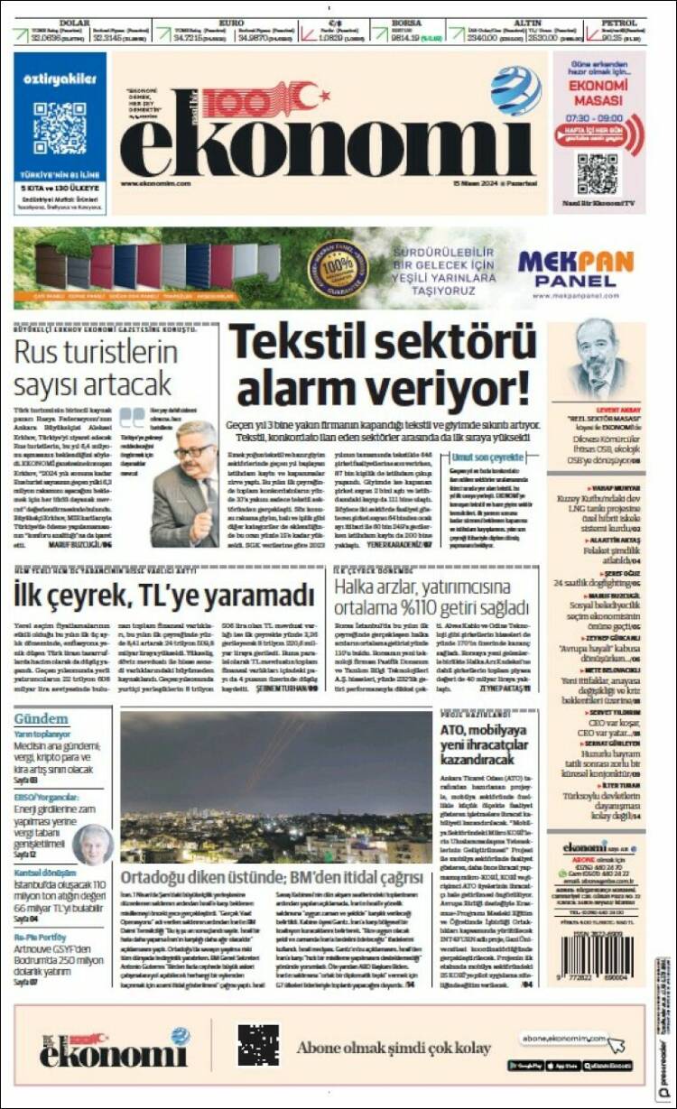 Portada de Dünya (Turqu&iacute;a)