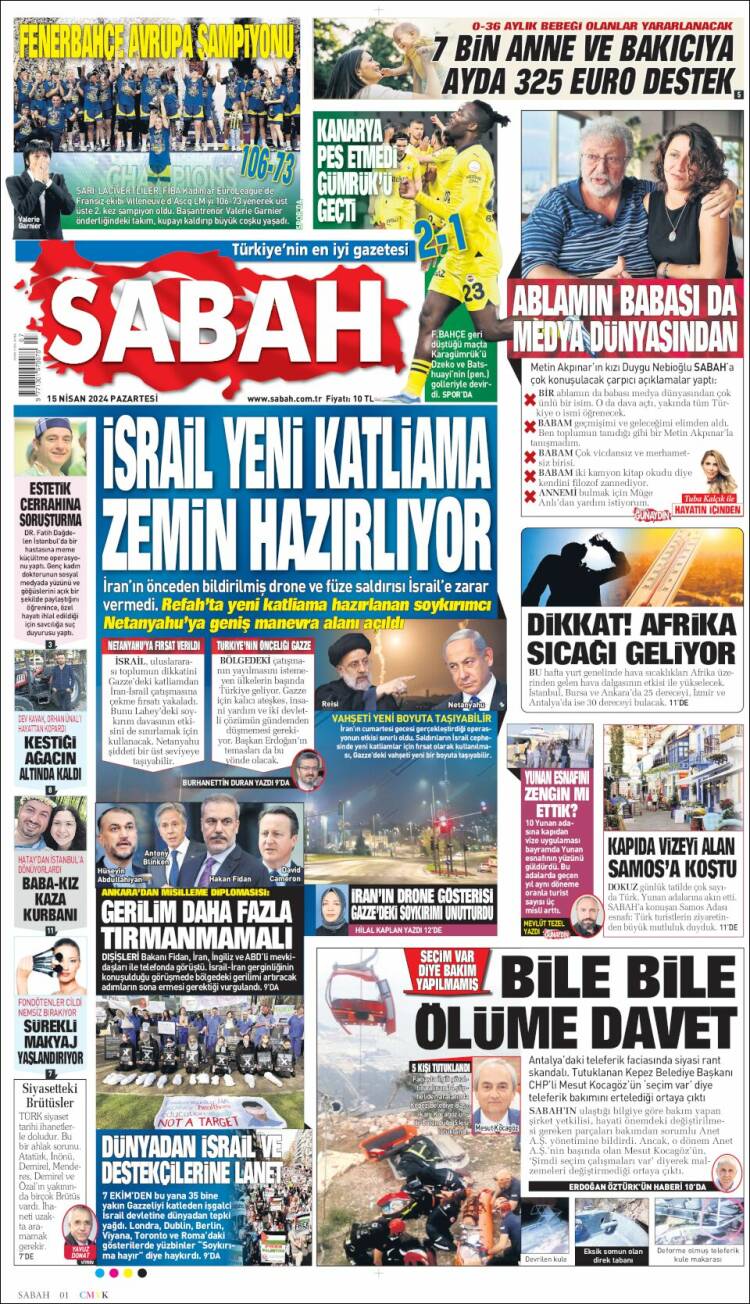 Portada de Sabah (Turqu&iacute;a)
