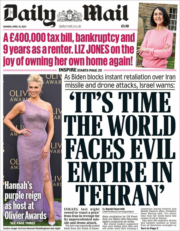 Portada de Daily Mail (Reino Unido)