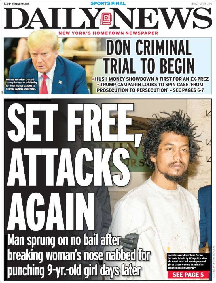 Portada de Daily News - New York (USA)