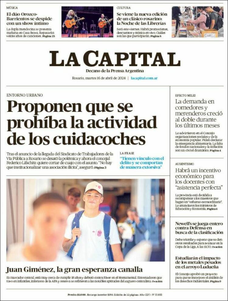 Portada de La Capital - Rosario (Argentina)