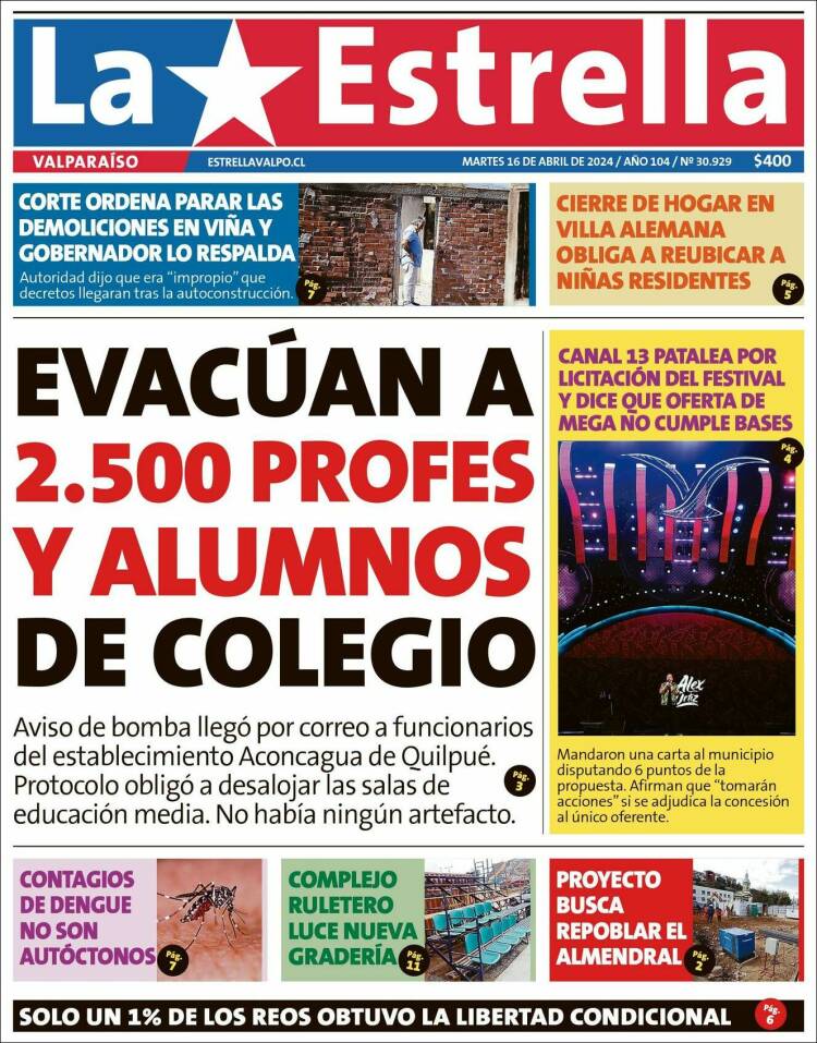 Portada de Estrella de Valparaiso (Chile)