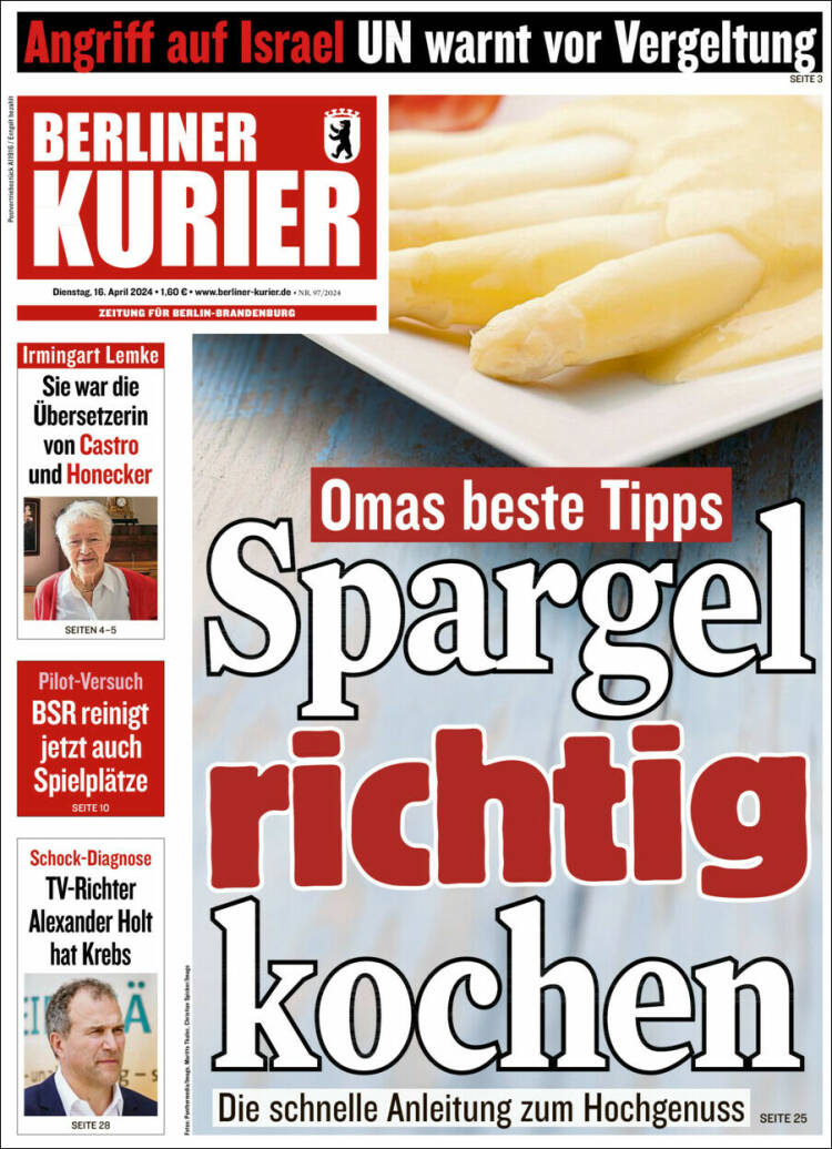 Portada de Berliner Kurier - Startseite BK (Alemania)