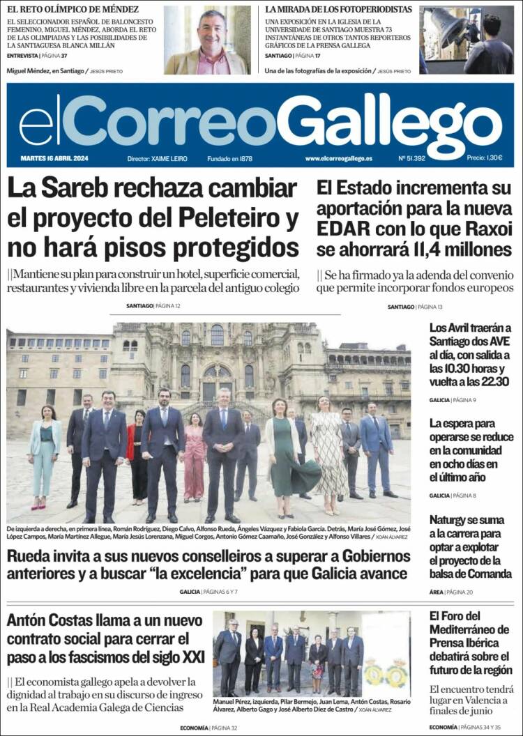 Portada de El Correo Gallego (España)