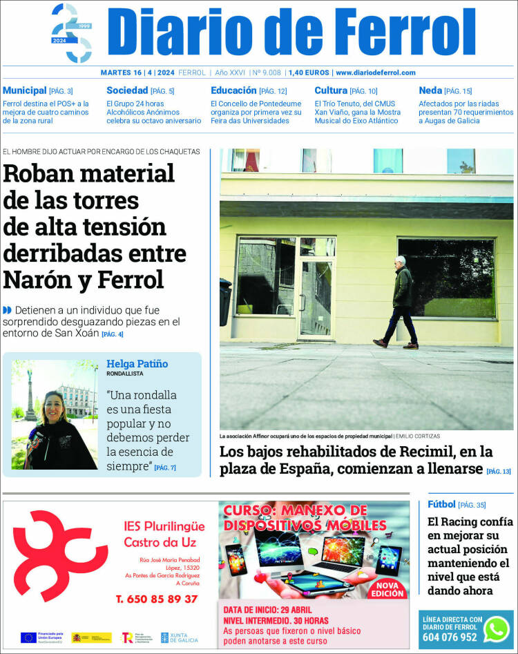 Portada de Diario de Ferrol (España)