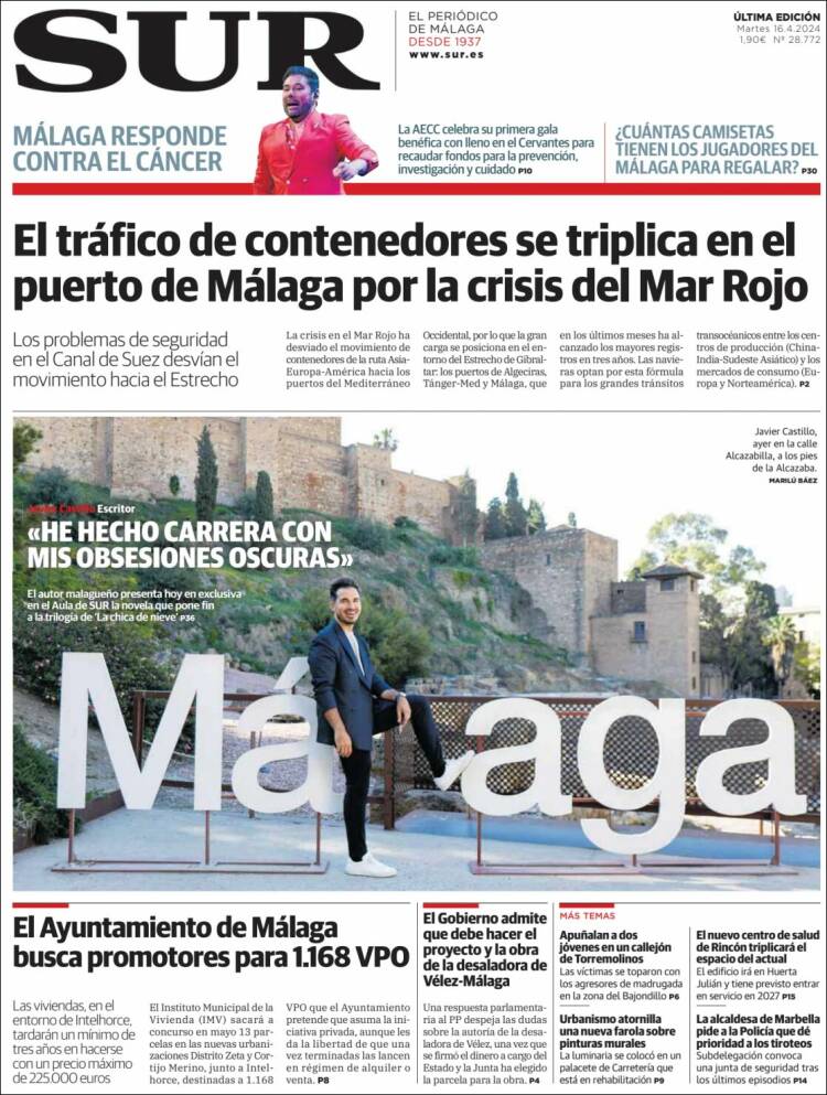 Portada de Diario el Sur (España)