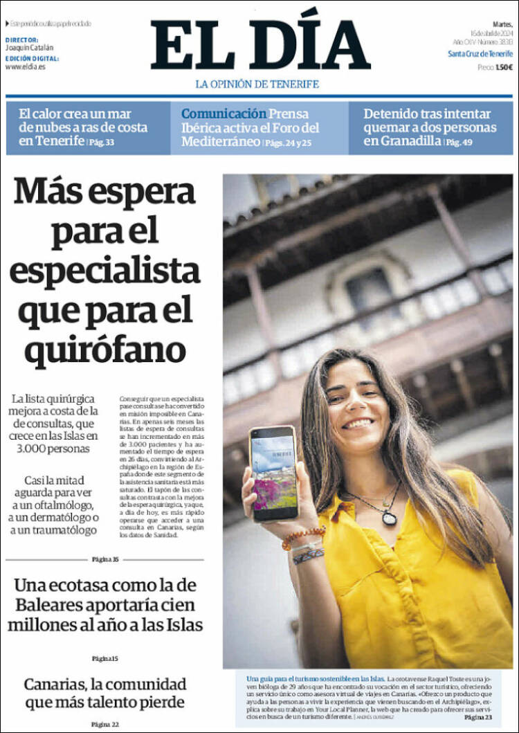Portada de El Día (España)
