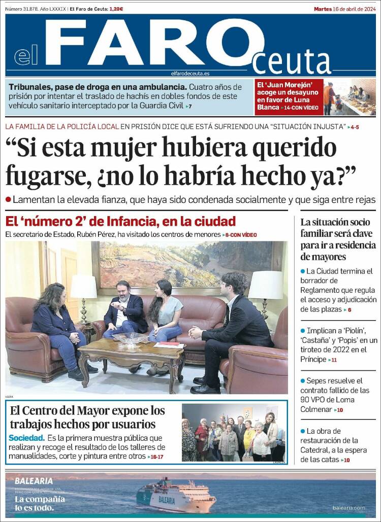Portada de El Faro de Ceuta (España)